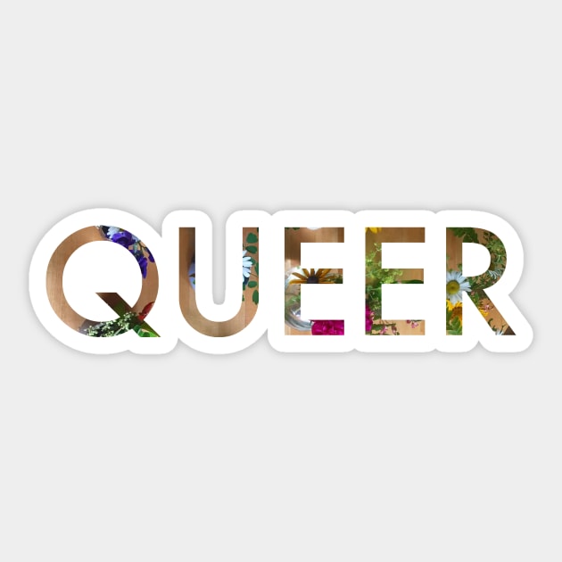 Queer Floral Lettering Sticker by outsideingreen